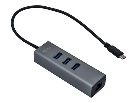 ITEC C31METALG3HUB i-tec USB C Metal 3 port HUB Gigabit Ethernet 1x USB C do RJ-45 3x USB 3.0 LED