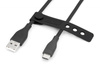 Kabel połączeniowy silikonowy USB-A - USB-C, USB 2.0 60W, 2m Czarny