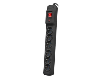 Listwa przeciwprzepięciowa Multi M6 10m czarna (6 gniazd)