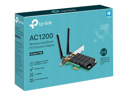 TPLINK Archer T4E TP-Link AC1200 Wi-Fi PCI Express Adapter, 867Mbps (5GHz) + 300Mbps (2.4GHz)