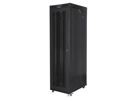 Szafa instalacyjna Rack stojąca 19" 47U 800x1000 Drzwi Perforowane czarna Lanberg (flat pack) LCD