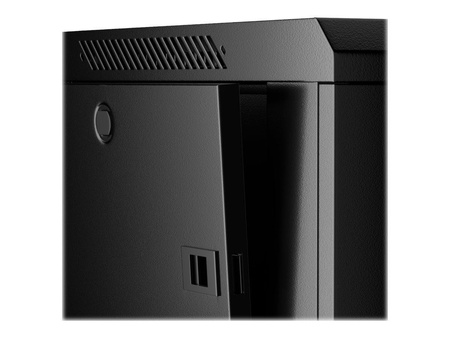 NETRACK 019-060-645-022 Netrack szafa wisząca 19, 6U/600x450mm – czarny, drzwi szklane, otwierane boki