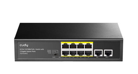 Przełącznik FS1010PG 8xFE PoE+ 120W 2xGigabit Uplink 