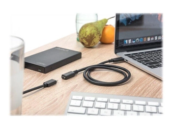 DIGITUS AK-300210-007-S Kabel USB 3.1 Gen.2 SuperSpeed+ 10Gbps Typ USB C/USB C M/Ż PD, czarny, 1m