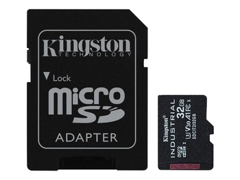 KINGSTON 32GB microSDHC Industrial C10 A1 pSLC Card + SD Adapter