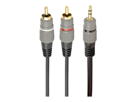 GEMBIRD 3.5 mm stereo plug to 2xRCA plugs 2.5m cable gold-plated connectors