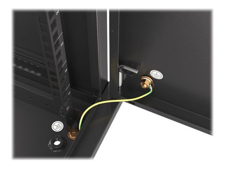 LANBERG Wall mount cabinet 19inch 9U 600x450 steel doors black flat pack
