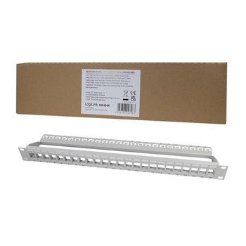 Patch panel 19" LogiLink NK4044 24 x keystone, 1U, nieekranowany, szary
