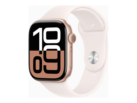 APPLE Watch Series 10 GPS + Cellular 46mm Rose Gold Aluminium Case with Light Blush Sport Band - M/L