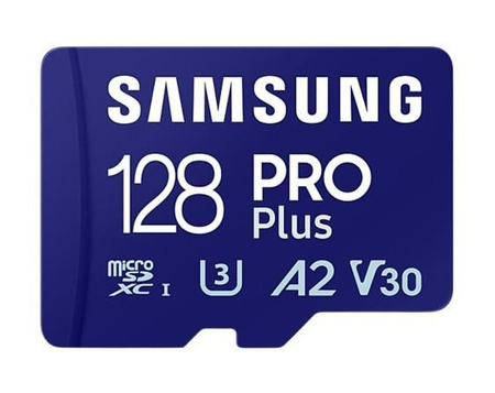 SAMSUNG PRO Plus microSD 128GB Up to 180MB/s Read and 130MB/s Write speed with Class 10 4K UHD incl. Card reader 2023 (P)
