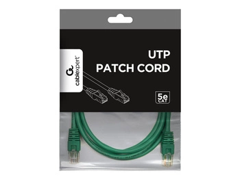 GEMBIRD patchcord RJ45 osłonka zalewana kat 5e UTP 1m zielony