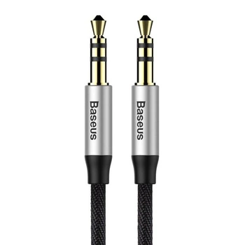 Kabel Baseus CAM30-BS1 (Jack 3,5 mm - Jack 3,5 mm ; 1m; kolor czarno-srebrny)