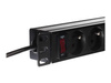 NETRACK 125-10-01 Netrack listwa zasilająca 10 1U, 230V/16A, 4xE, ALU
