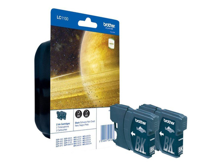 BROTHER LC1100BKBP2 Tusz Brother LC1100BKBP2 black Blister Pack (dwupak) 450str DCP395CN/DCP58CW