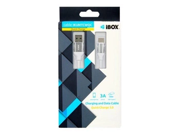 IBOX IKUMTCWQC KABEL I-BOX USB TYP-C 3A QUICK CHARGE, 1,5m