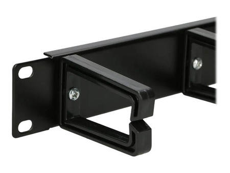 EXTRALINK organizer kabli 1U czarny plastikowe wsporniki