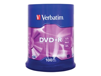 VERBATIM 43551 Verbatim DVD+Rcake box 100 4.7GB 16x matte silver