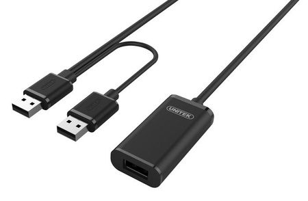Przedłużacz aktywny USB 2.0, 20m, Y-279 czarny 