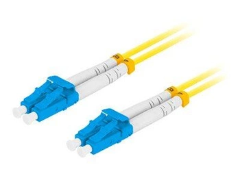 LANBERG Patchcord Światłowodowy SM LC/UPC-LC/UPC Duplex 3.0mm LSZH G657A1 0.5m Żółty