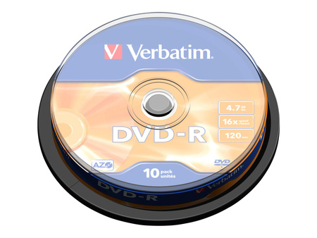 VERBATIM 43523 Verbatim DVD-R cake box 10 4.7GB 16x matte silver