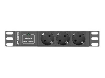 LANBERG PDU-03F-0200-BK Lanberg listwa zasilająca Rack PDU 10 1U 16A, 3x 230v Shucko 2m, czarna