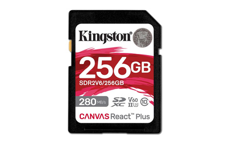 KINGSTON microSDXC Canvas 256GB React Plus UHS-II 280R/150W U3 V60 for Full HD/4K