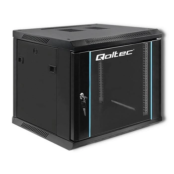 Szafa RACK Qoltec 19" | 9U | 600x600x500 | Czarna | Wisząca
