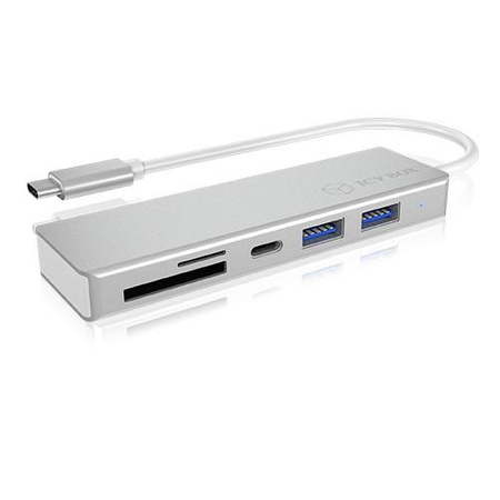 HUB USB 3.0 typu C z 3 portami USB i czytnikiem  kart pamięci IB-HUB1413-CR 