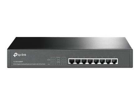 TPLINK TL-SG1008MP TP-Link TL-SG1008MP Gigabit PoE+ switch, 8x10/100/1000, 126W, 1U 13 steel case