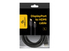 GEMBIRD CC-DP-HDMI-1M Gembird kabel DisplayPort (M) -> HDMI (M) 1m