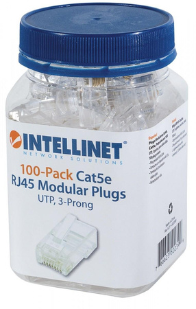 Wtyk RJ45 UTP na drut 8p8c kat.5e słoik 100szt.