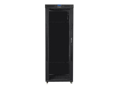 LANBERG free standing rack 19inch cabinet 42U 800x800 glass door LCD flat pack black