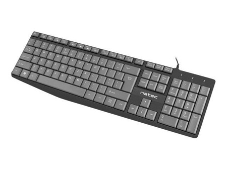 NATEC NKL-1507 Natec Klawiatura NAUTILUS SLIM czarno-szara, USB, US Layout