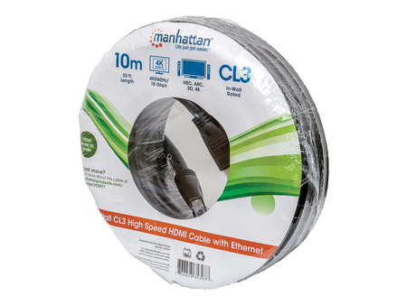 MANHATTAN 353977 Manhattan Kabel monitorowy HDMI/HDMI V2.0 M/M Ethernet CL3 10m czarny