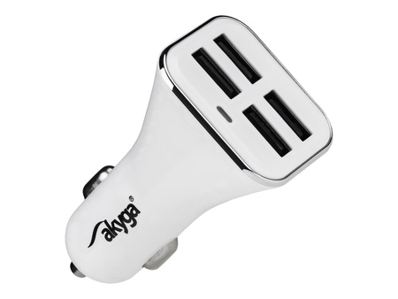 AKYGA Ładowarka samochodowa 12/24V AK-CH-09 34W 4x USB-A 5V / 6.8A biała