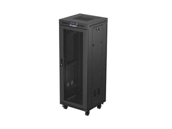 Szafa instalacyjna Rack Lanberg stojąca 19" 32U 600x600 czarna (flat pack)