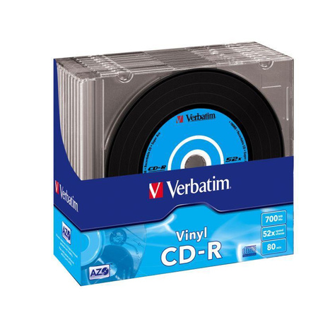 VERBATIM 43426 Verbatim CD-R   slim jewel case 10 700MB 48x Data Vinyl DataLife+ AZO
