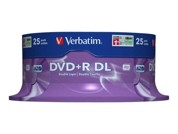 VERBATIM 43757 DVD+R DL Verbatim spindle 25 8,5GB 8x MATT SILVER