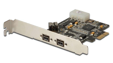 Karta/Kontroler Firewire (800) PCI Exp., 2xZew. 1xWew. IEEE1394b 9pin,Low Profile, Chipset: XIO2213B