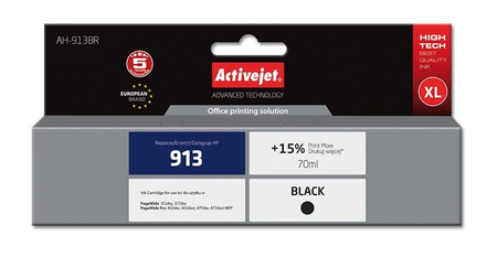 Activejet AH-913BR Tusz (zamiennik HP 913 L0R095AE; Premium; 70 ml; czarny)