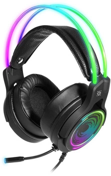 Słuchawki z mikrofonem Defender COSMO PRO 7.1 VIRTUAL SOUND podświetlane Gaming USB RGB + GRA