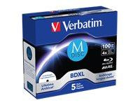VERBATIM 43834 Verbatim BluRay M-DISC BD-R jewel case 5 100GB 4x Inkjet Printable