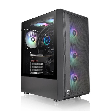 Obudowa - S200 Tempered Glass ARGBx3 Czarna 