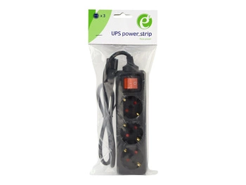 ENERGENIE EG-PSU3-01 Energenie listwa zasilająca do UPS C14, (3x Schuko) 0.6m, czarna z wyłącznikiem