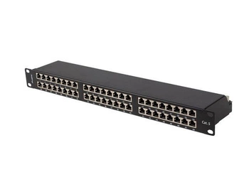 Patch panel Lanberg PPS5-1048-B 48 19" port 1U kat.5E FTP ekranowany czarny