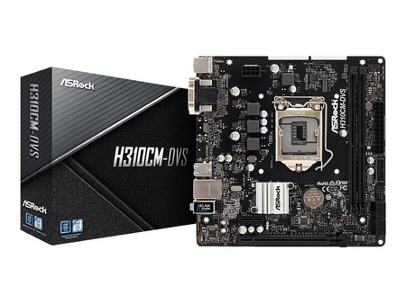 ASROCK H310CM-DVS ASRock H310CM-DVS , INTEL H310 Series, LGA1151, supports DDR4 2666, 4 x SATA3
