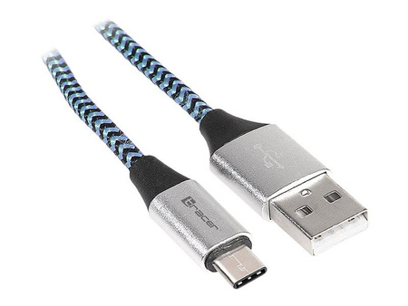 TRACER Kabel USB 2.0 TYPE-C A Male - C Male 1.0m czarno-niebieski