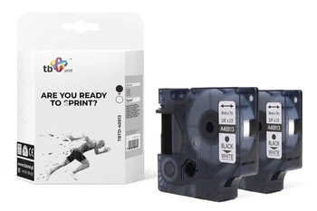 Taśma TBTD-40913 do DYMO Czarny na Białym 9x7mm  2 szt.