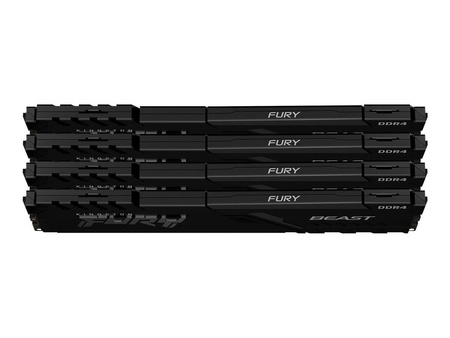 KINGSTON 64GB 3200MHz DDR4 CL16 DIMM Kit of 4 1Gx8 FURY Beast Black