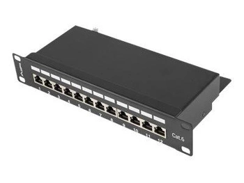 LANBERG PPF6-9012-B Lanberg Patch Panel 10, 12 port 1U, kat.6, czarny